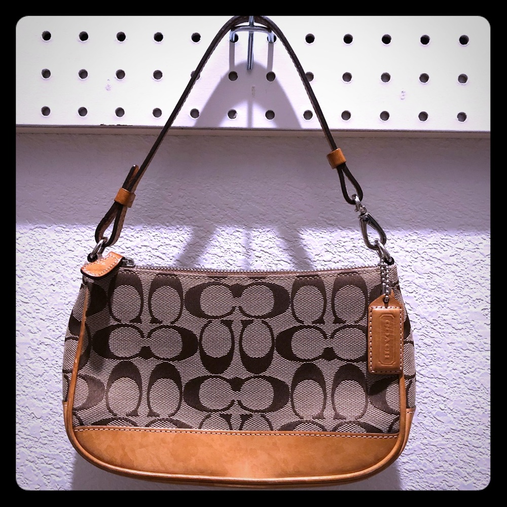 COACH purse baguette khaki #6094 EUC Authentic